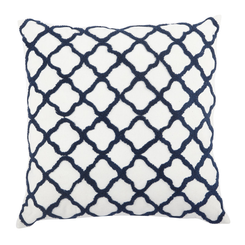 Embroidered Reversible Throw Pillow