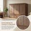Grand lit armoire en pin avec station de charge USB intégrée, se plie dans une armoire-750300809