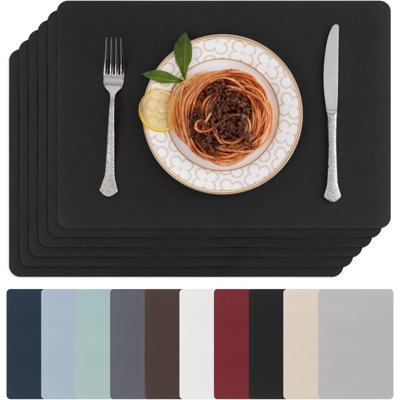 Placemats Set Of 6 Faux Leather