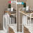 Neshka 3-Tier Over-the-Toilet Storage Organizer, White with Bamboo Accent Shelf