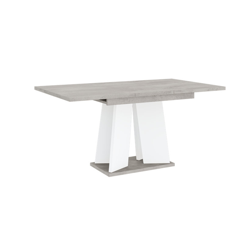 Extendable Dining Table Alekzander, Light Grey/White