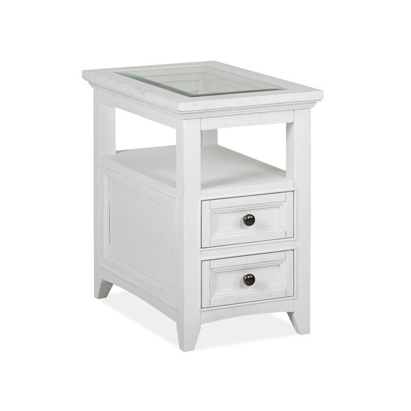 Fontenot Rectangular Cocktail Table With Chairside End Table, 2 Pieces: Coffee Table, End Table, White