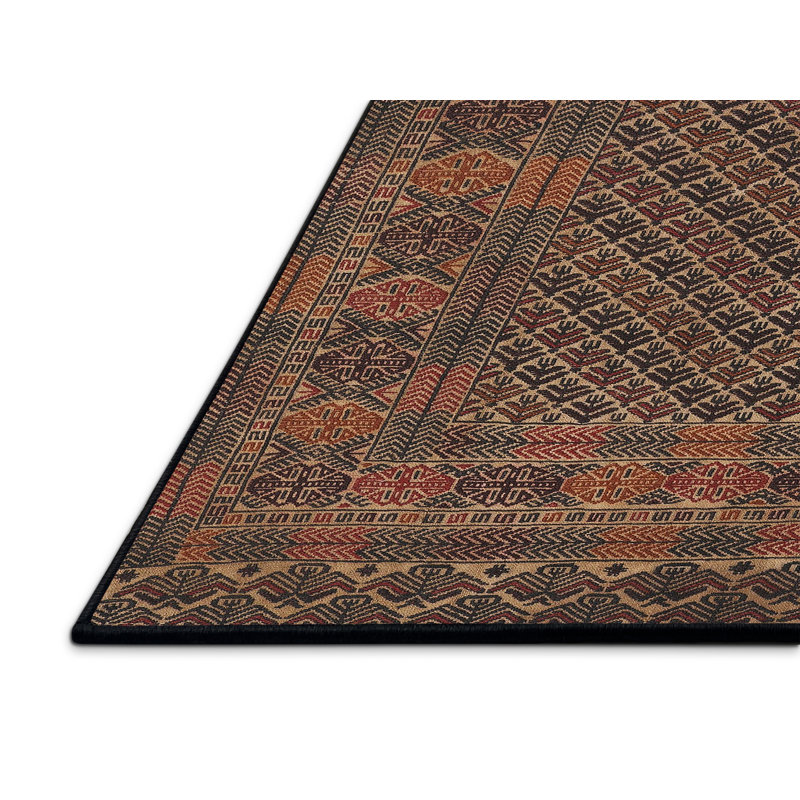 Tapis oriental orange / noir, Rectangle 5 pi x 7 pi