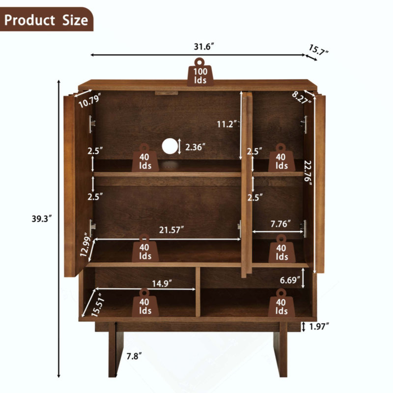 Buffet Mid Mid Modern, Noyer