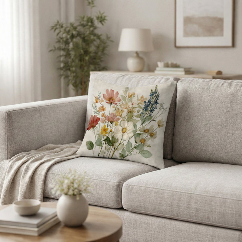 Coussin Wildflowers, H 16 po x l 16 po