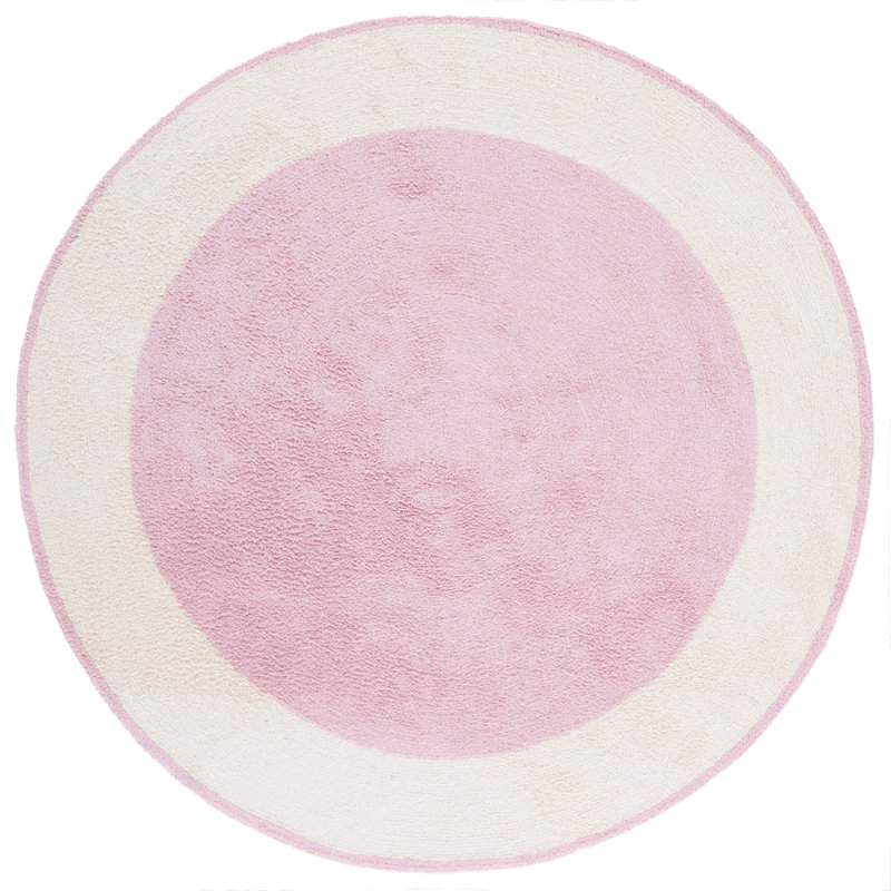 Tapis ivoire / rose Easy Care 220, Rond 5 pi