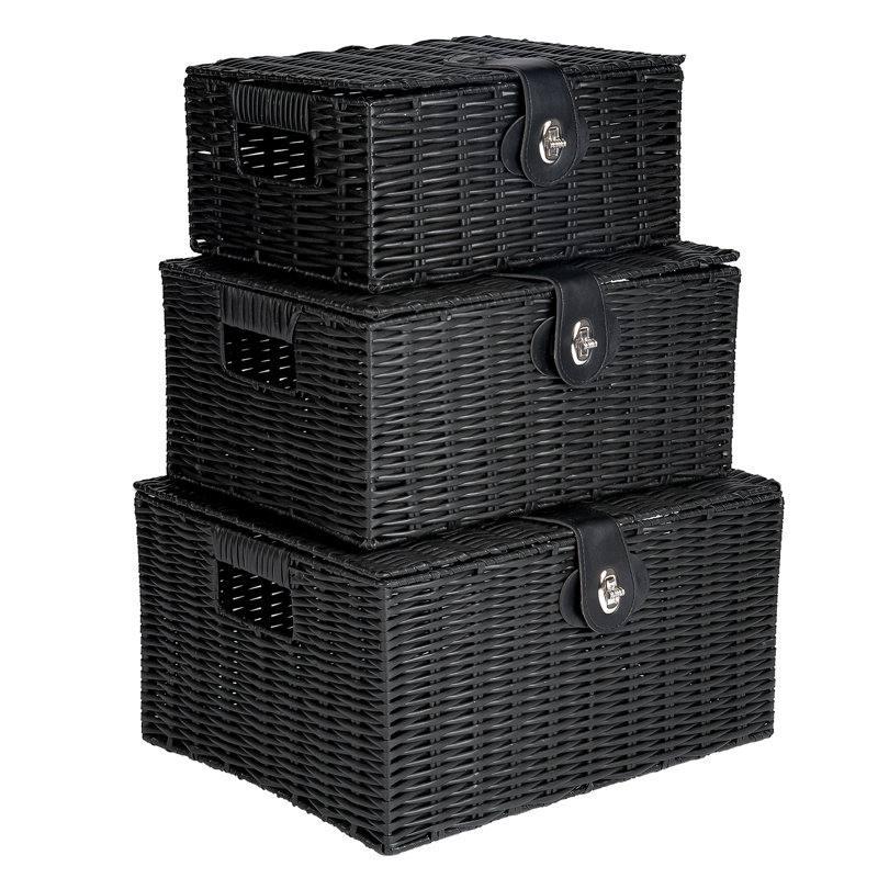 Beachcrest Home Maryam Decorative Basket, Black