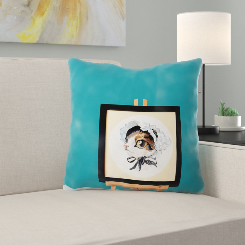 Coussin de peinture aquarelle Ratchford, Microsuède, Intérieur