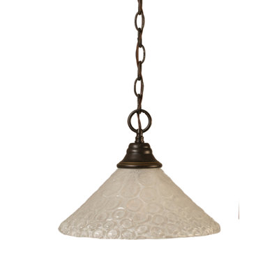 Chain Hung Pendant Shown With 12" Italian Bubble Glass