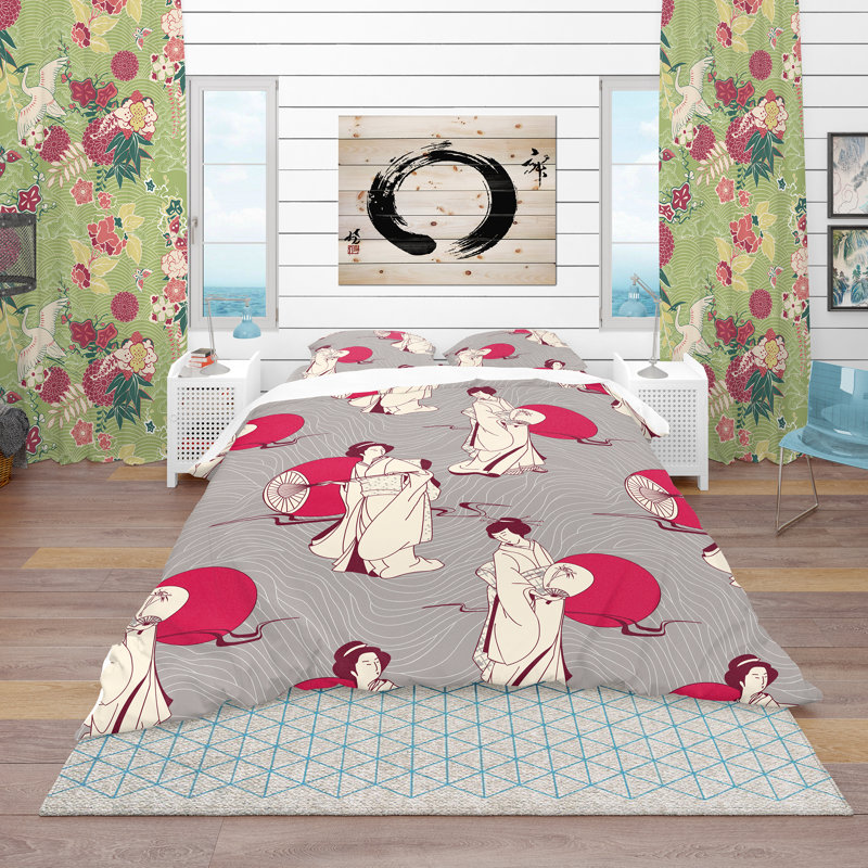 Ensemble de housse de couette oriental, Housse de couette double / grand + 2 taies