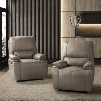 Fauteuil inclinable électrique en cuir véritable Carrina