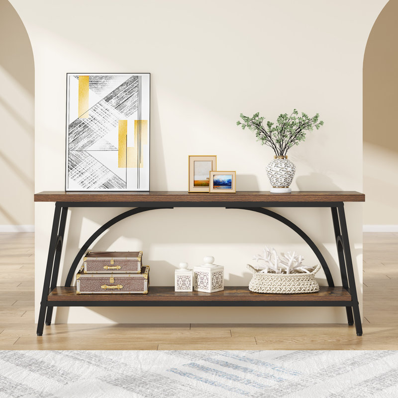 Merga 70.86'' Console Table, Brown/Black