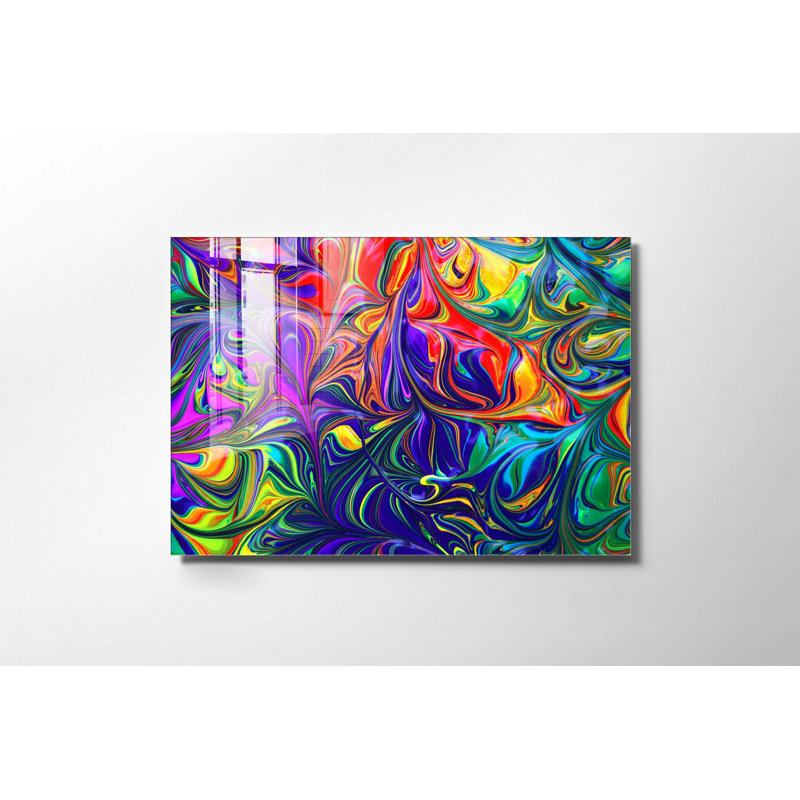 Peinture élégante en verre trempé, 17,7 po x 25,6 po | 100% verre trempé, épaisseur: 0,16 pouce | Superbe art mural pour la décoration intérieure, parfait pour le salon, la chambre à coucher et les espaces de bureau, durable et facile à nettoyer