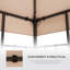Auvent de remplacement en plastique beige Outsunny