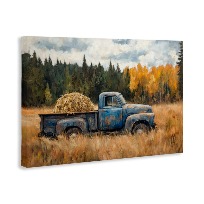 Toile Hay Ride Country Field, conception de Petal Prints Design, H 16 po x l 24 po
