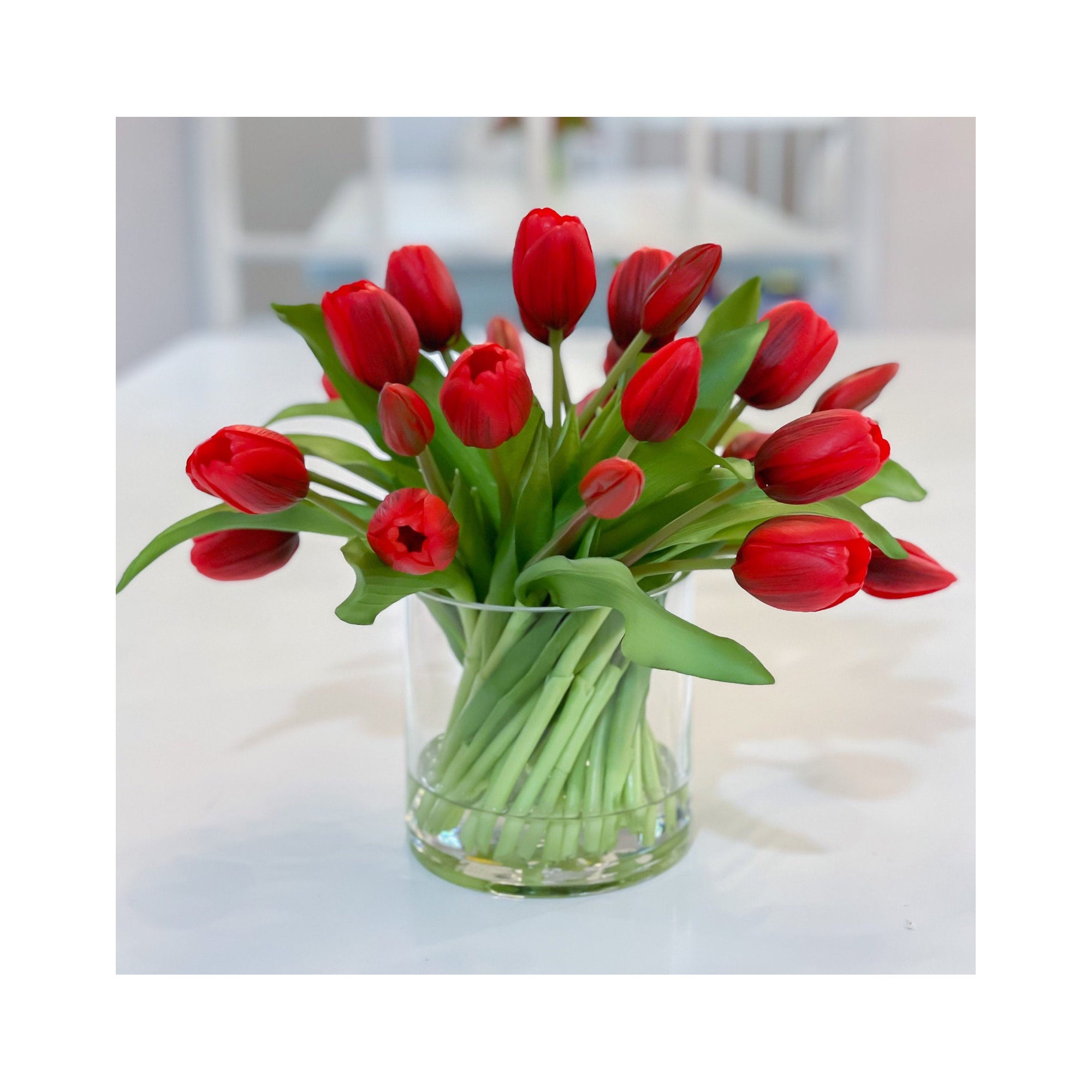 Tulips in Vase, Red
