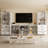 Modern Entertainment Center With 3 Tiers Bookshelf For Tvs Up To 70", Farmhouse TV Stand With 3 Storage Cabinets