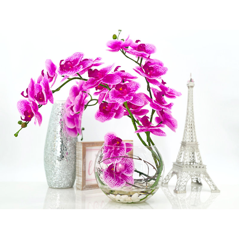 Centre de table avec 3 orchidées Real Touch, Rose