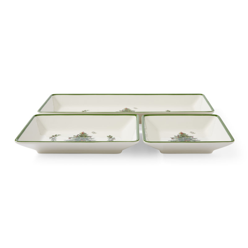 Christmas Tree 3PC NESTING TRAYS TRADITIONAL