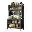 Étagère de boulanger de cuisine de 65 po de hauteur avec armoire à portes rabattables, buffet à 5 niveaux pour four à micro-ondes, café, assemblage rapide, gris