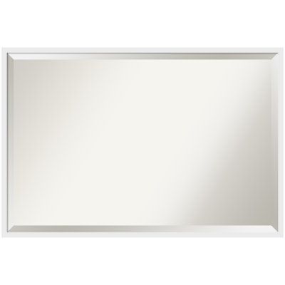 Incline Beveled Wood Framed Wall Mirror