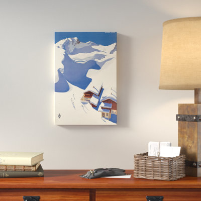 « snowy chalet », publicité rétro sur toile tendue