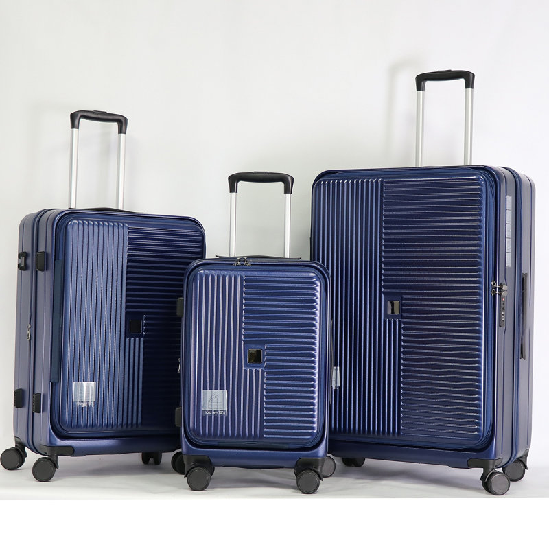 Luggage,with front opening,TSA approved lock,hardshell suitcase, Aqua Blue