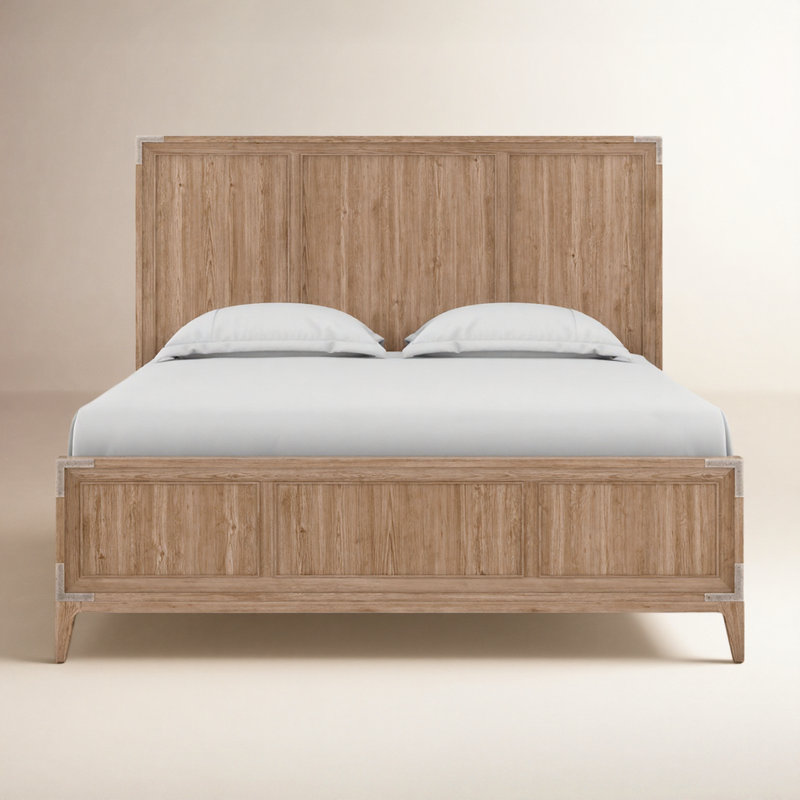 Hantz Solid Wood Standard Bed, Light Oak, King