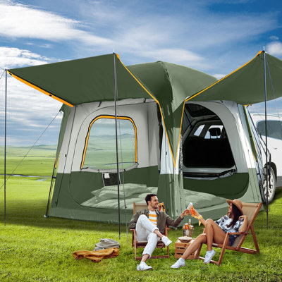 Suv Tent For Camping,6-Person Car Camping Tent, Easy Set Up Tent With Porch And Storage Bag