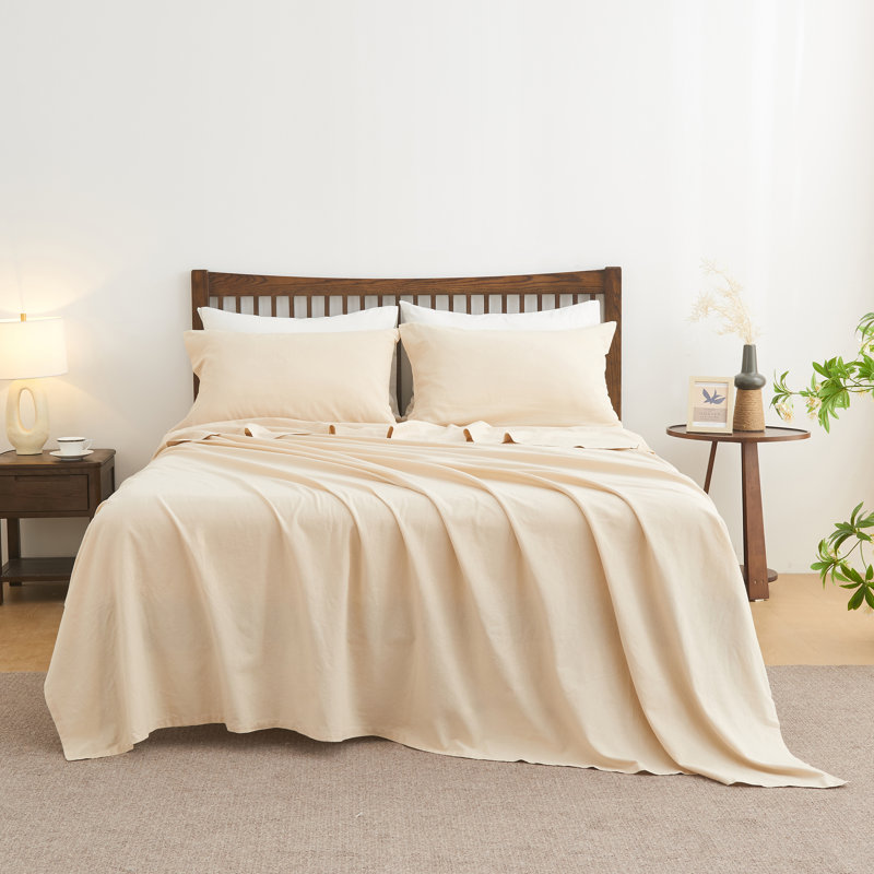 Linen Cotton Flat Sheet(	Linen,Cal King), Cal King, Linen