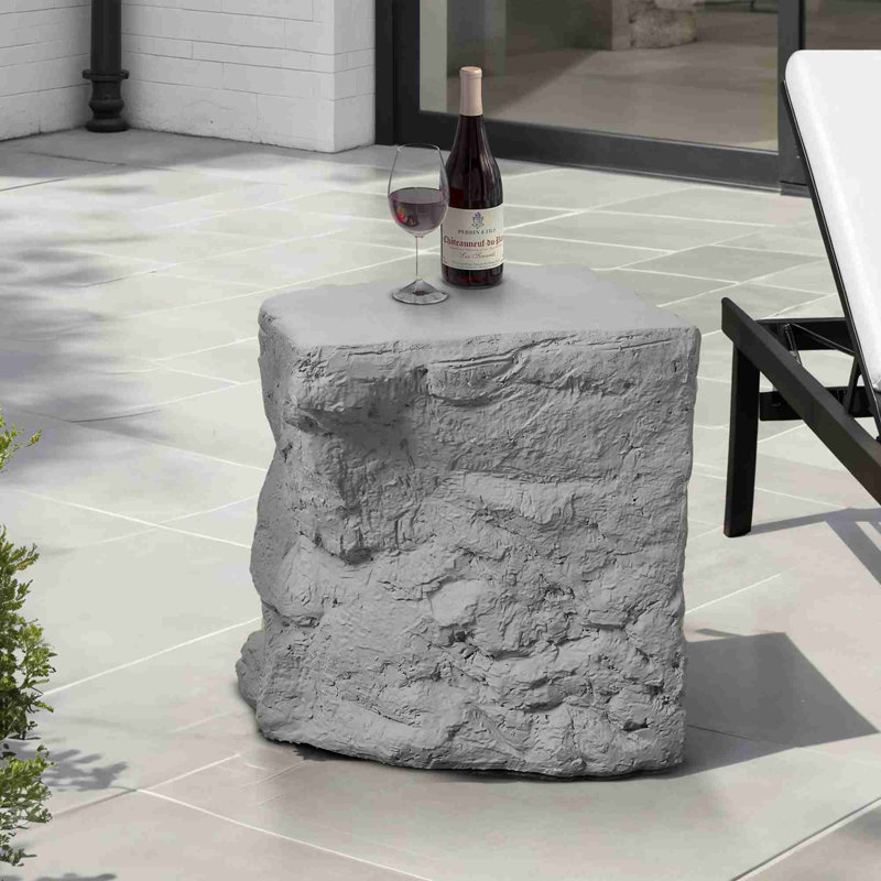 Table d'appoint d'inspiration pierre naturelle, Gris