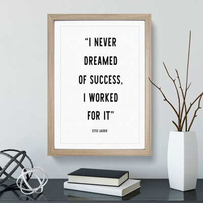 Dreamed of Success - Picture Frame Typography