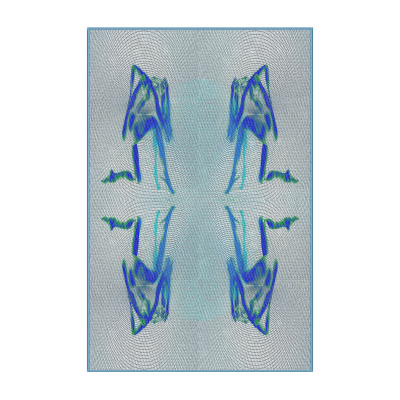 Tapis bleu, Rectangle 5 pi x 7 pi