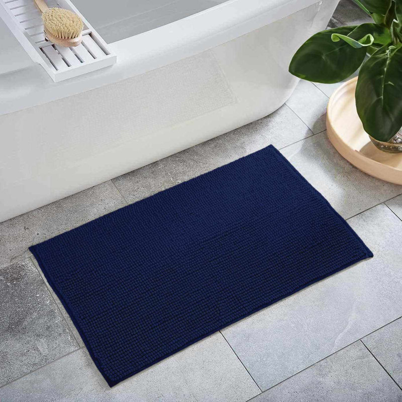 Efrin Microfiber Bath Mat, 24" W x 36" L, Blue