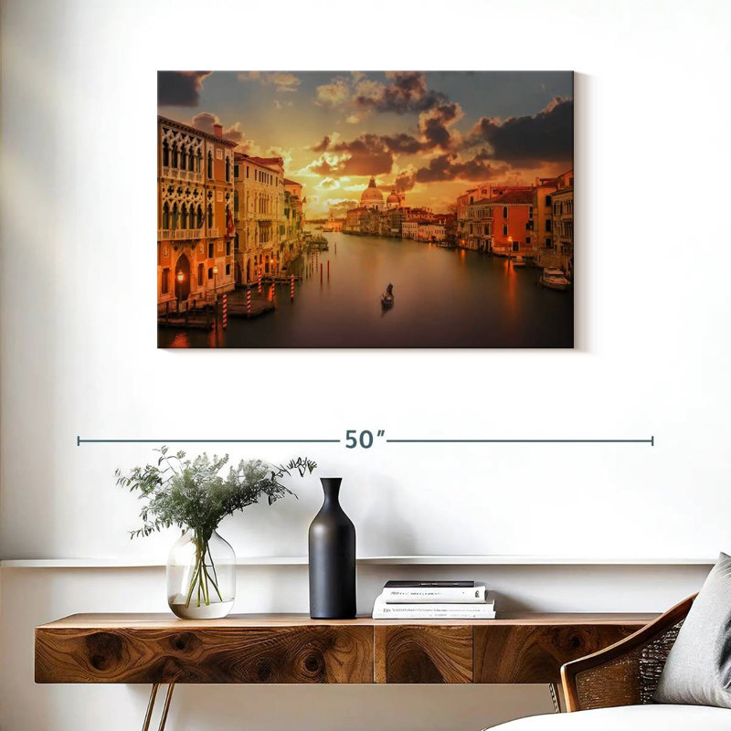 Coucher de soleil Tergel à Venise, H 24 po x l 36 po