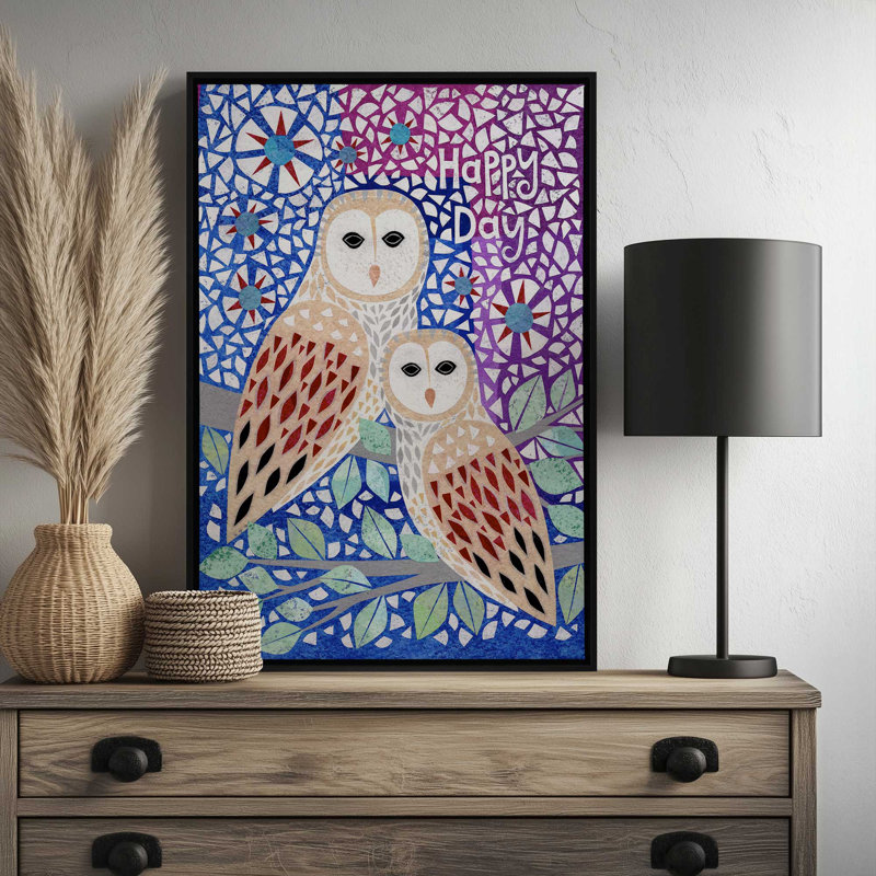 Reproduction d'art sur toile "Wildage Collage X III" par Kim Conway, Brun, «Floater», reproduction encadrée sans passe-par