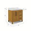 Meuble-lavabo autoportant en chêne Sierra de 36 po avec plateau en marbre blanc de Carrare Lattimore (assemblé)-1742163924