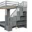 Lit double au-dessus du lit, gris - hydraulique et élégant avec bureau, utilisation efficace de l'espace-578731946