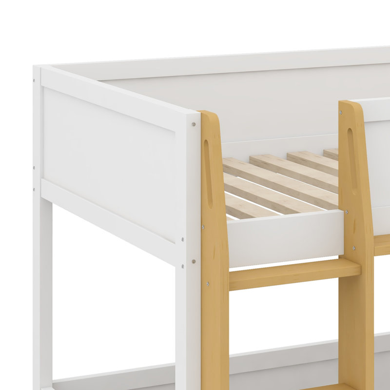 Lit superposé moderne avec bureau, rangement intégré, échelle et ports USB