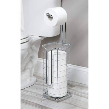 Toilet Paper Holder Stand with Shelf, Free Standing Toilet Paper