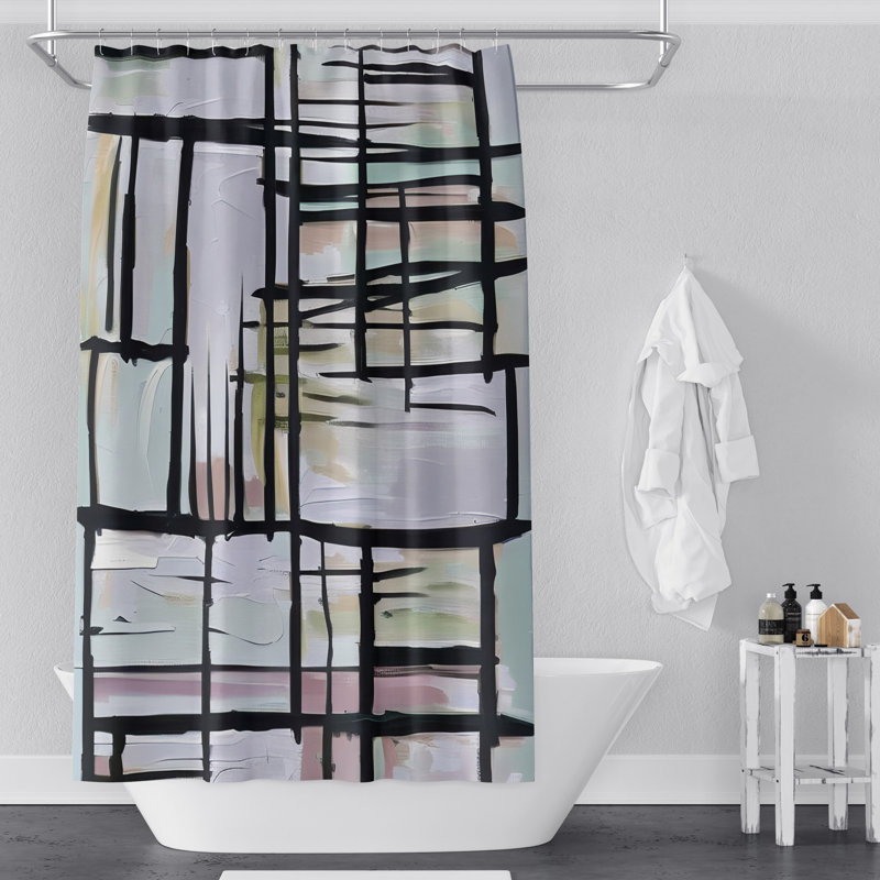 Rideau de douche abstrait Citori, H 72 po x l 70 po