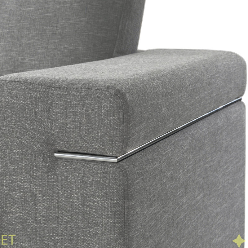 Chaise avec accoudoirs en tissu Gianna, Light Grey Fabric