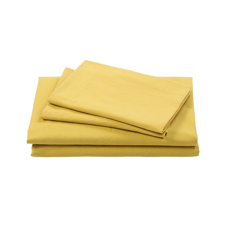 Percale Ombre Sheet Set, Misted Yellow, Twin Sheet Set with 1 Pillowcase
