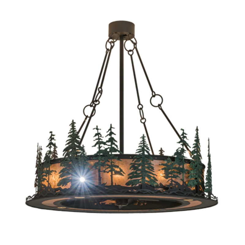 Tall Pines LED Downrod Ceiling Fan