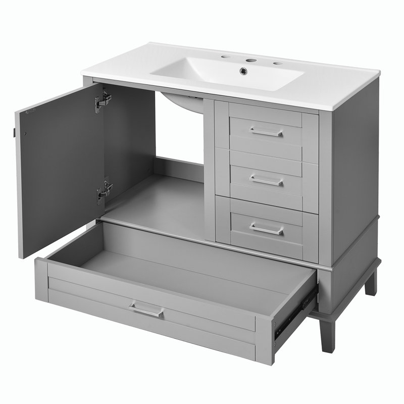 Meuble-lavabo 36 po, Gris