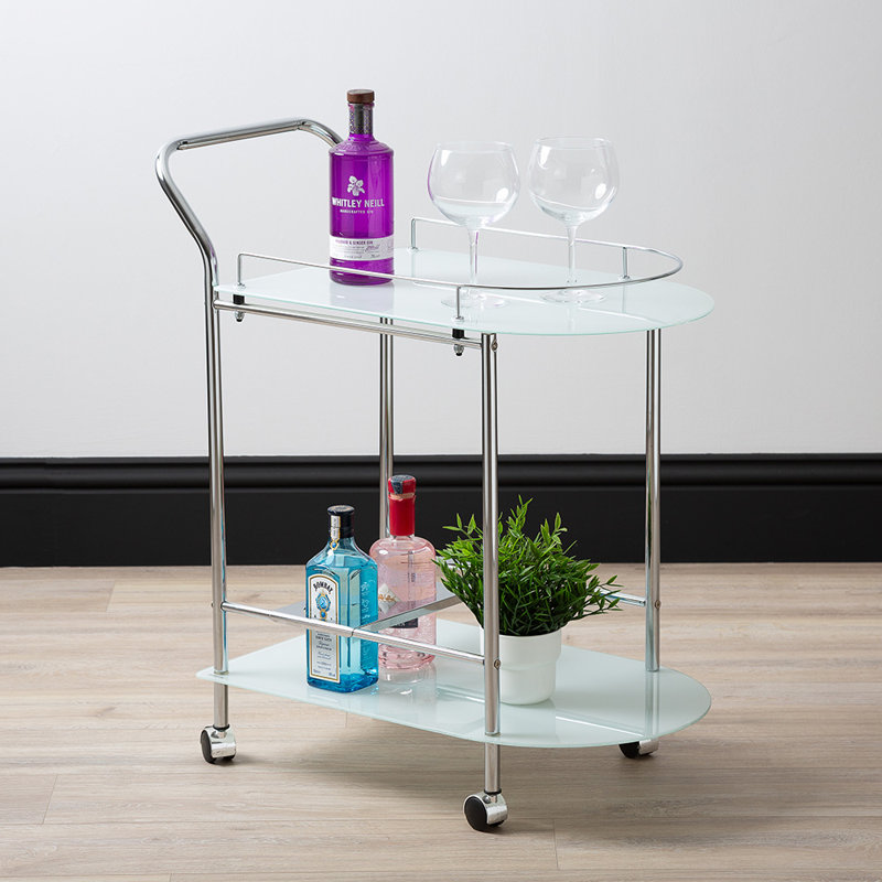Tea Wine Serving Cart for Kitchen Accessories, Drinks Trolley with Wheels