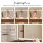 Meuble-lavabo cannelé avec grand miroir et lumières-409655478