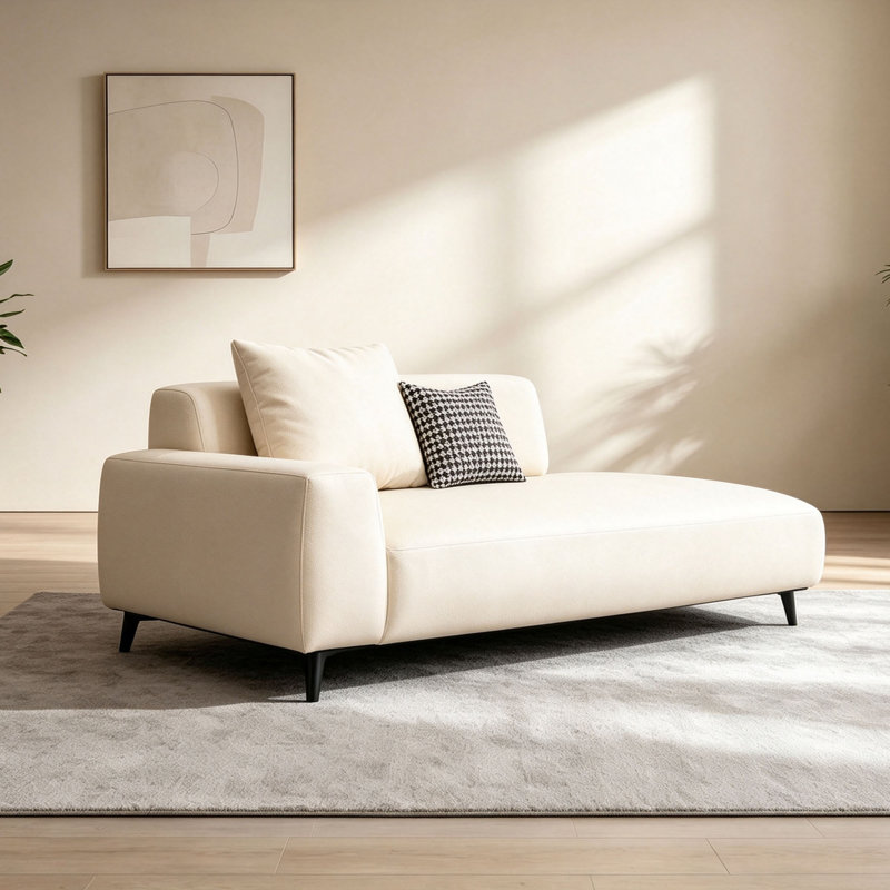 chaise longue en tissu simple et décontractée