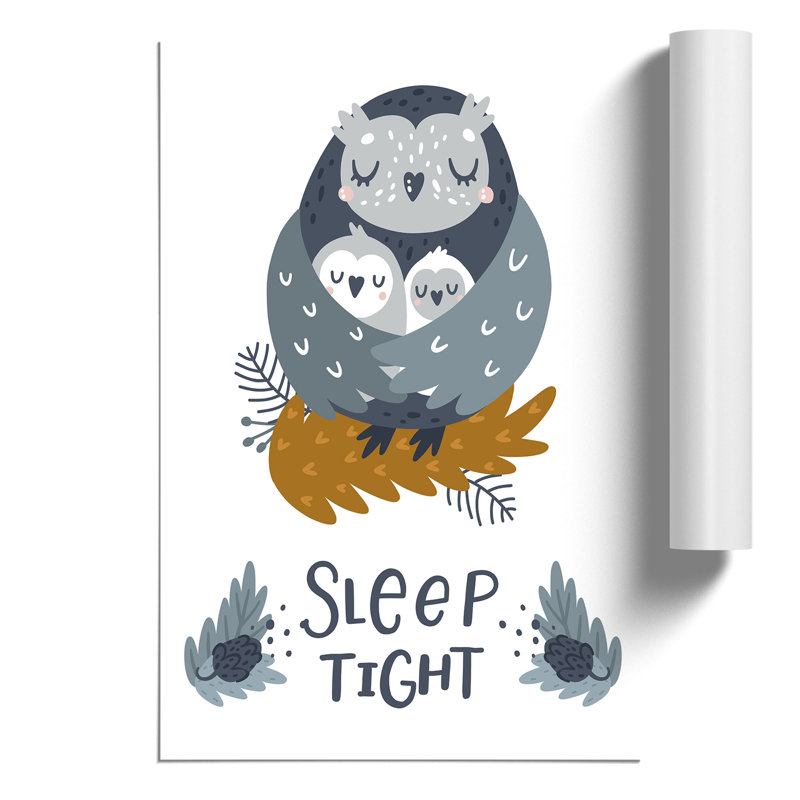 Sleep Tight Owl - Frameless Print, 84cm H x 59cm W x 0.1cm D