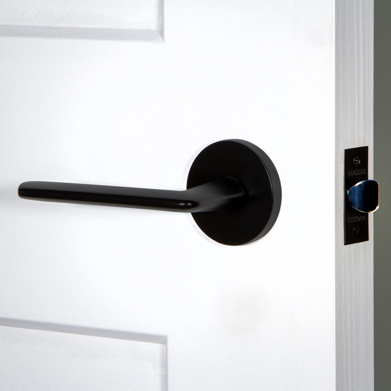Rosette Viaggio avec levier Milano, Noir satiné, Rond, Knurled Modern Lever